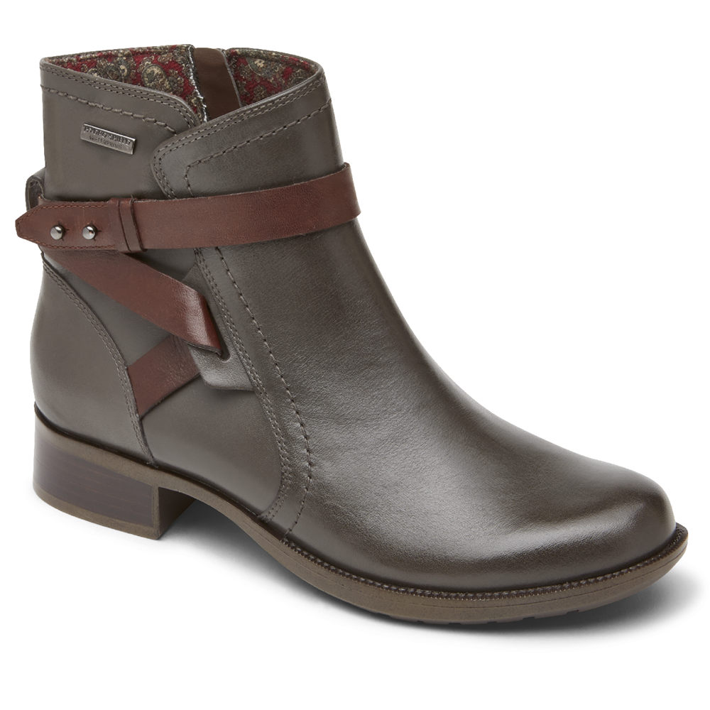 Rockport Womens Copley Waterproof Strap - Boots Grey - KYS538160